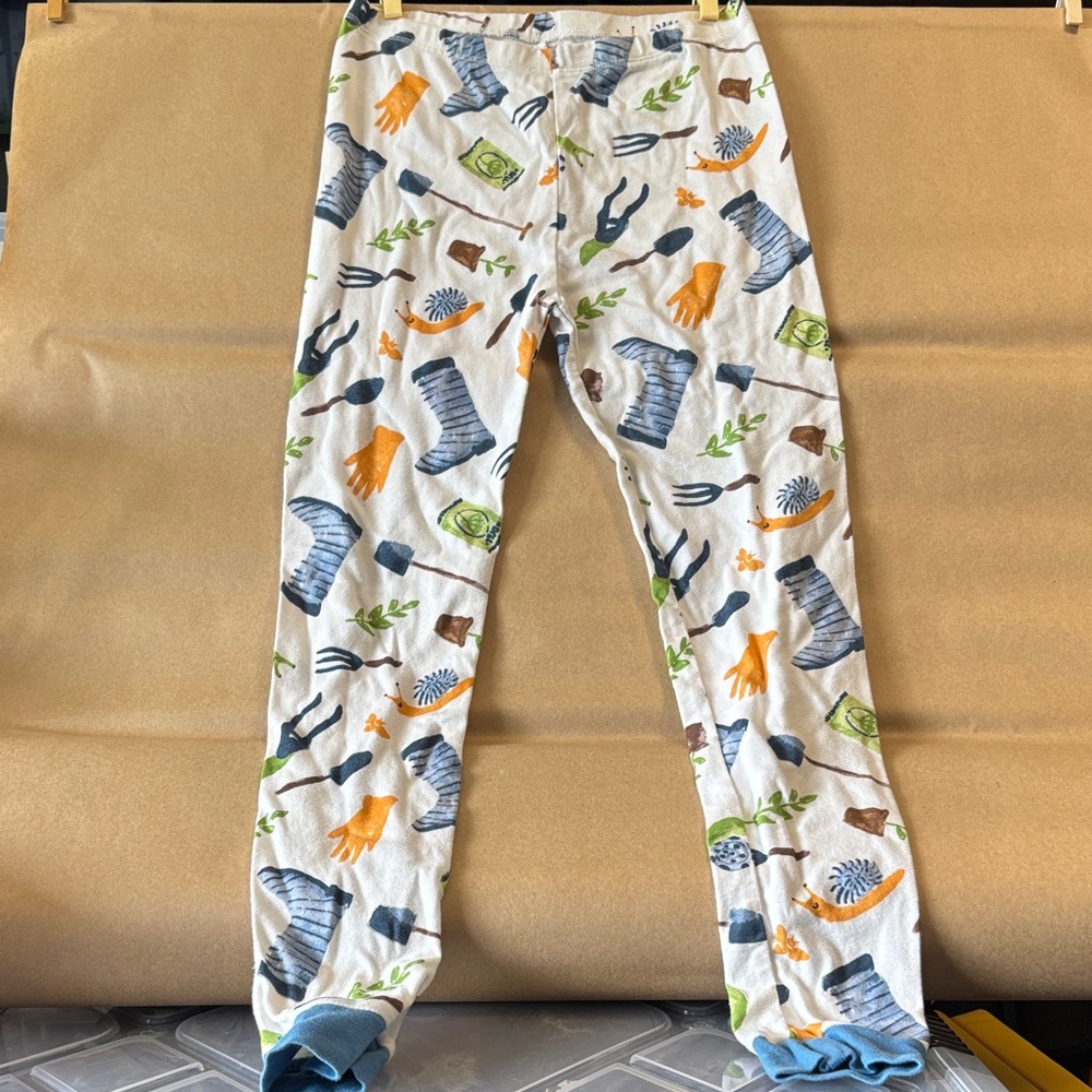 Burt's Bees Kids Snug Fit Gardening Theme Pajama Set, Blue and Orange, size 10 - Picture 4 of 6